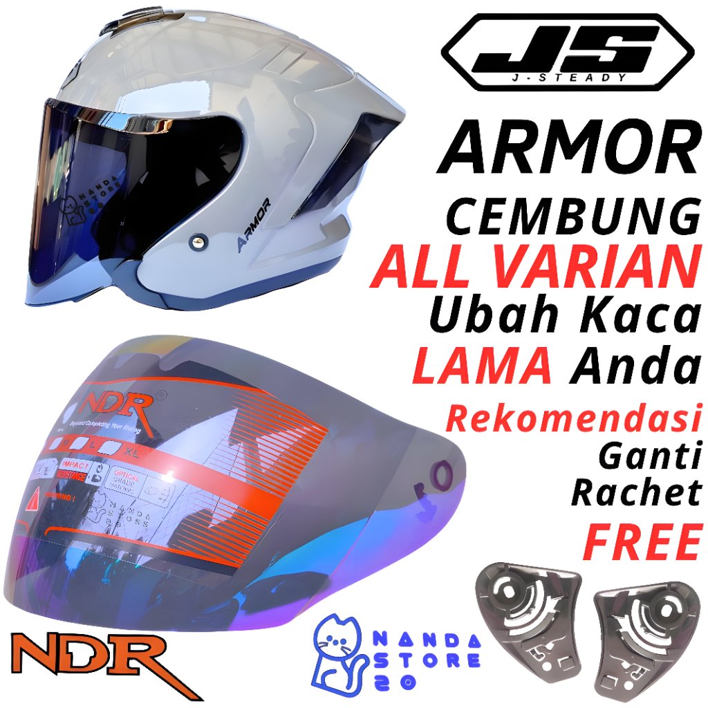 Kaca Helm JS ARMOR Visor Helmet CEMBUNG venom open ganteng 2 jitsu armour jsarmor js armorr