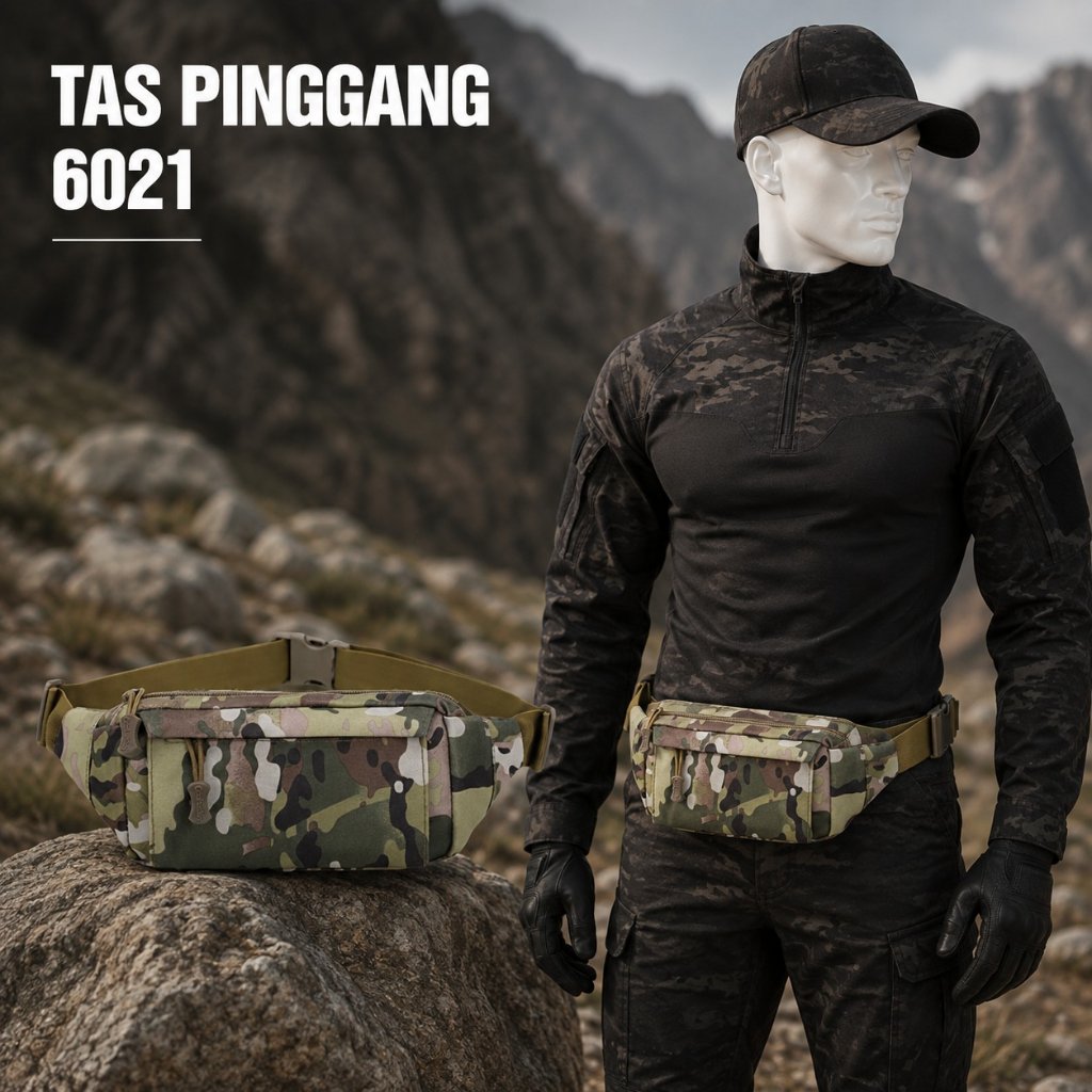 [T.6021] Tas Pinggang Pria Model Terbaru/ Tas Pinggang Pria Tactical/ Tas Selempang Pria/ Tas Model 