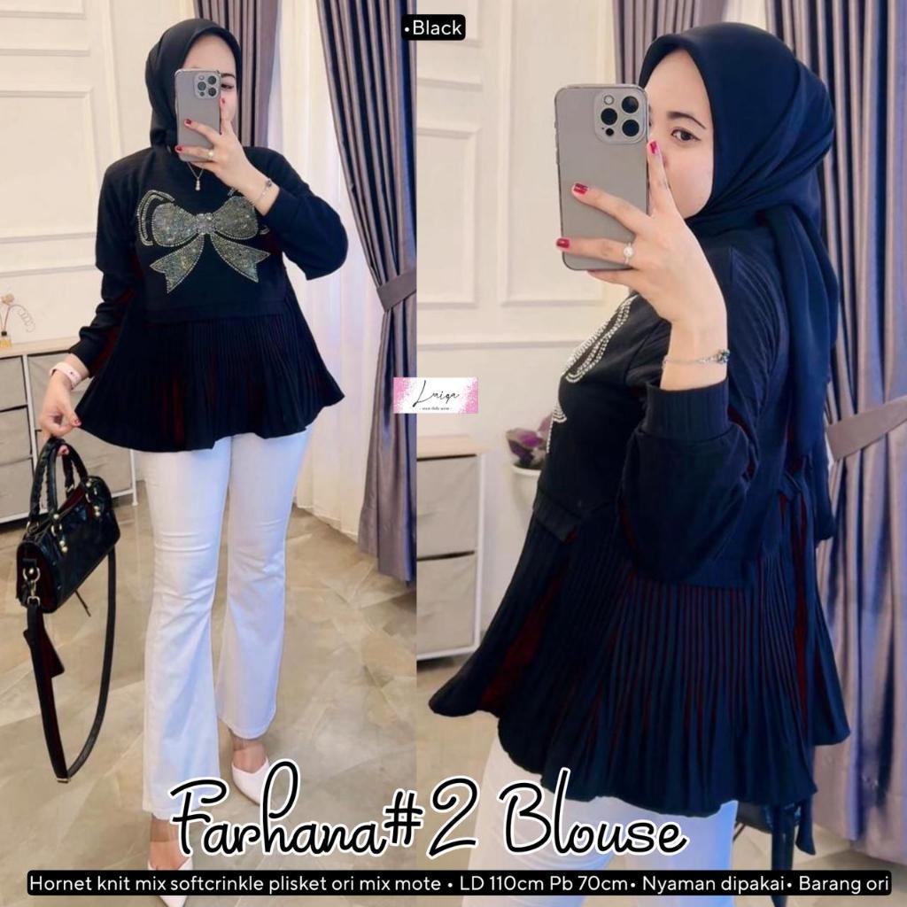 LAMER NOORA LINNER FRILLA SELLY SELINA FARHANA TOP BLOUSE ORIGINAL BY LAIQA ATASAN WANITA MATTT SOFT