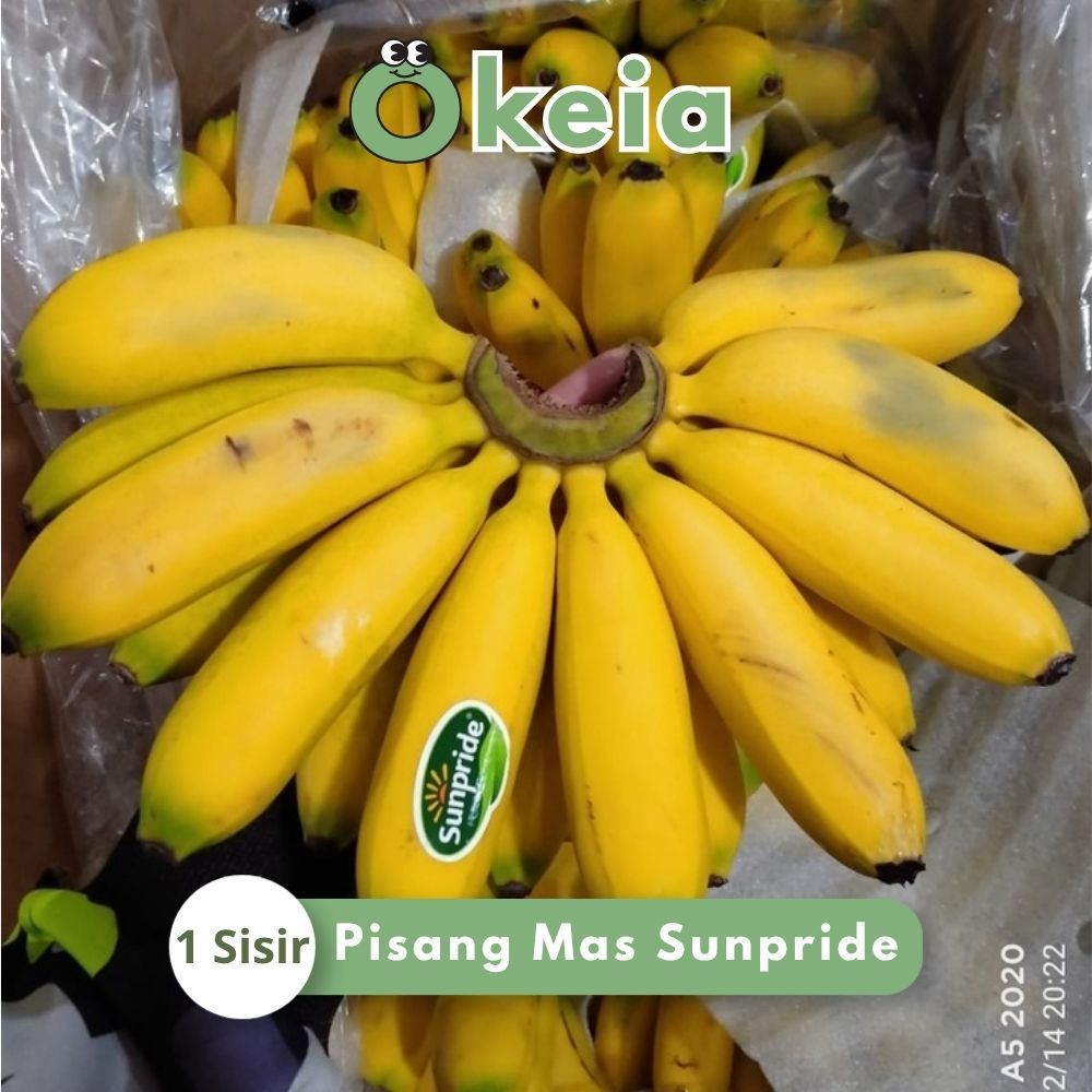 Buah Pisang Mas Sunpride 1 Sisir - Manis Lembut - Okeia Mart