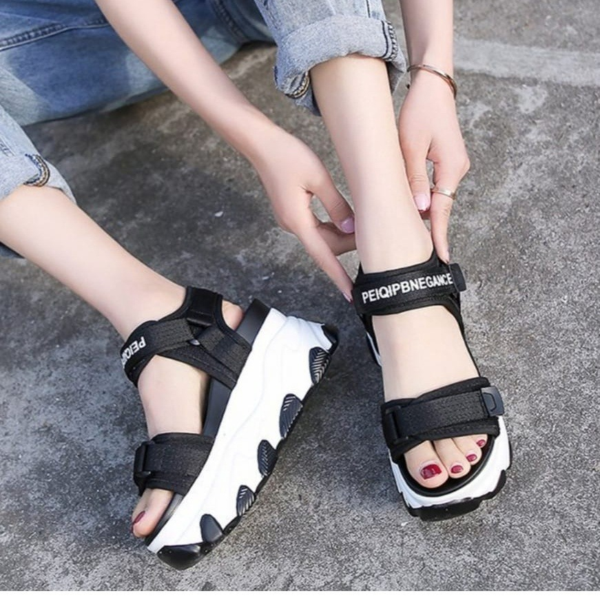 Sandal Wedges Wanita Platform Casual - Model Sporty Terbaru | CK538