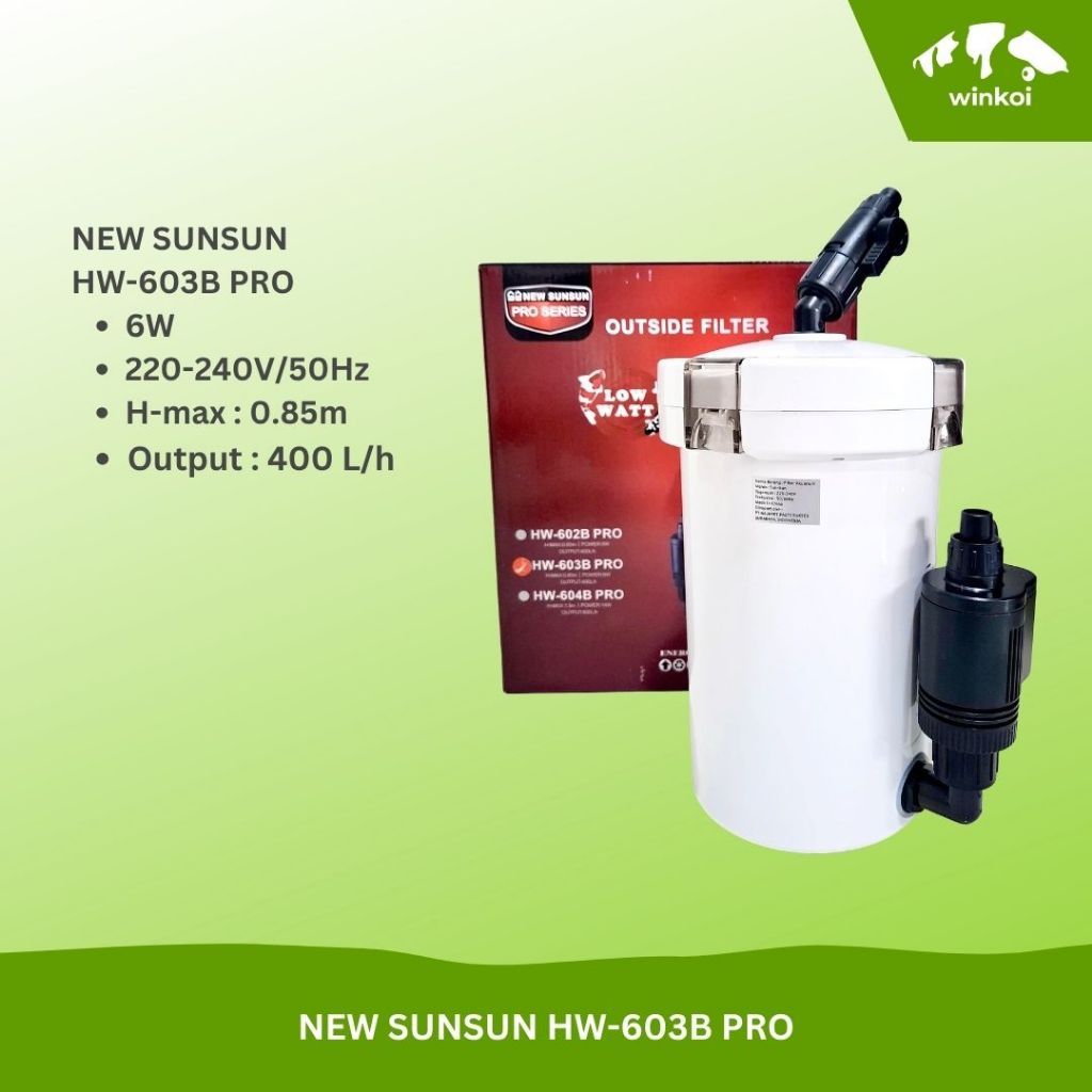 New Sunsun HW-603B HW603B PRO External Canister Filter Aquarium Ikan – Filter Eksternal Aquarium