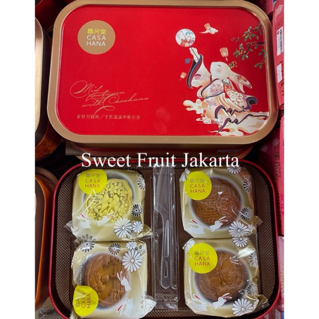 Kue Bula Casa Hana Isi 4s (Green Tea Lotus) (Durian Lotus Musangking (With Lotus With Yolk) (Pure Lo