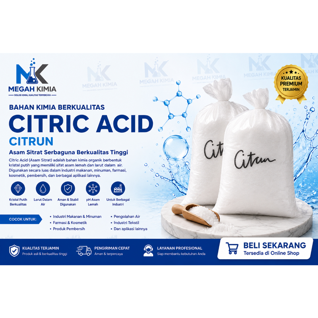 Ciitrid Acid Cap Gajah 1 KG Repack 100% ASLI/sitrun/citrun
