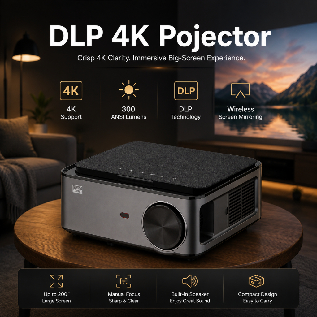 Projector DLP 4K Projector New Arrivals Home Mini Led Portable Smart Pocket Cinema Video Projector