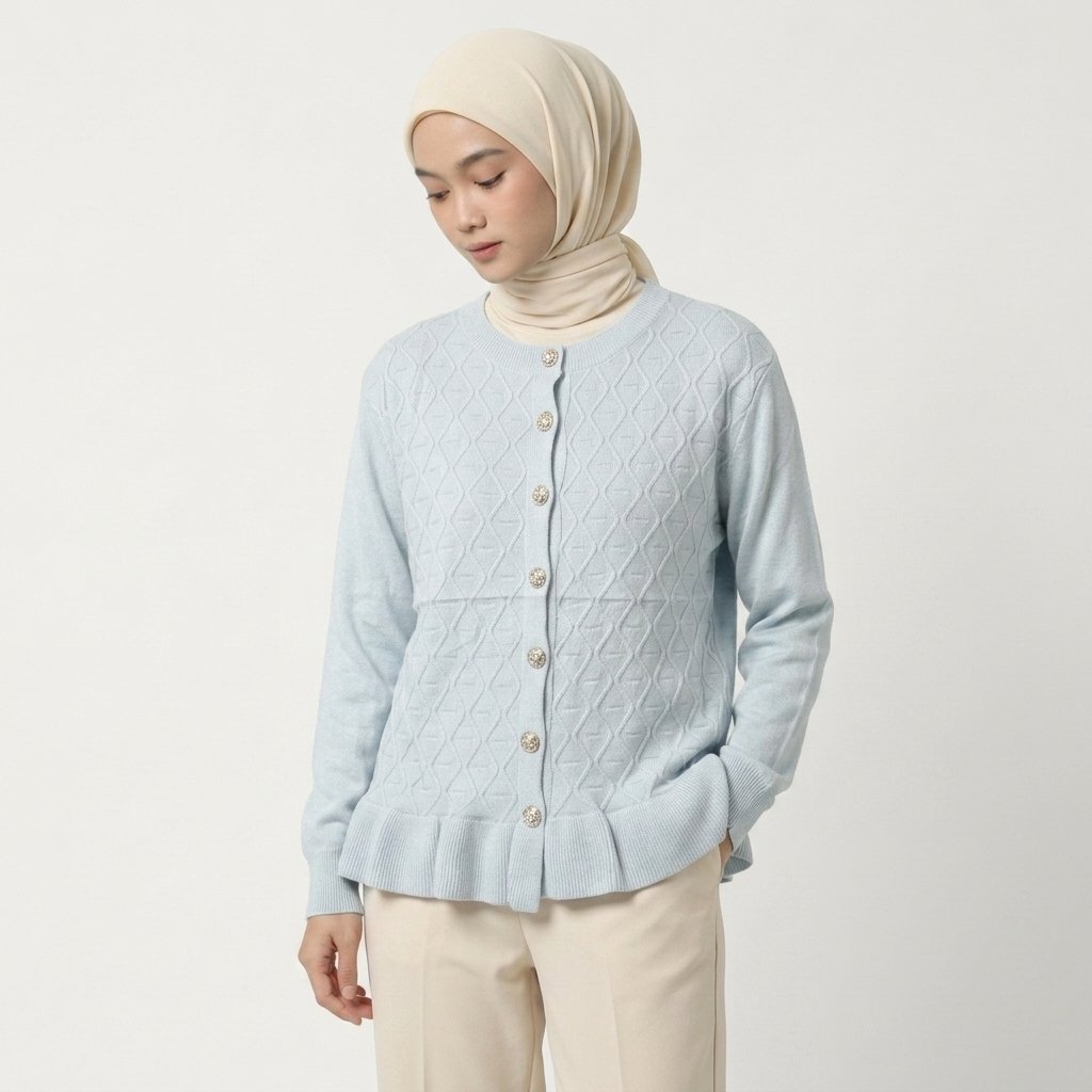 Delova Wardrobe - LIA Cardigan Rempel Knit Rajut Polos Atasan Premium