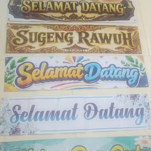 Baner selamat datang, mohon doa restu, sugeng rawuh