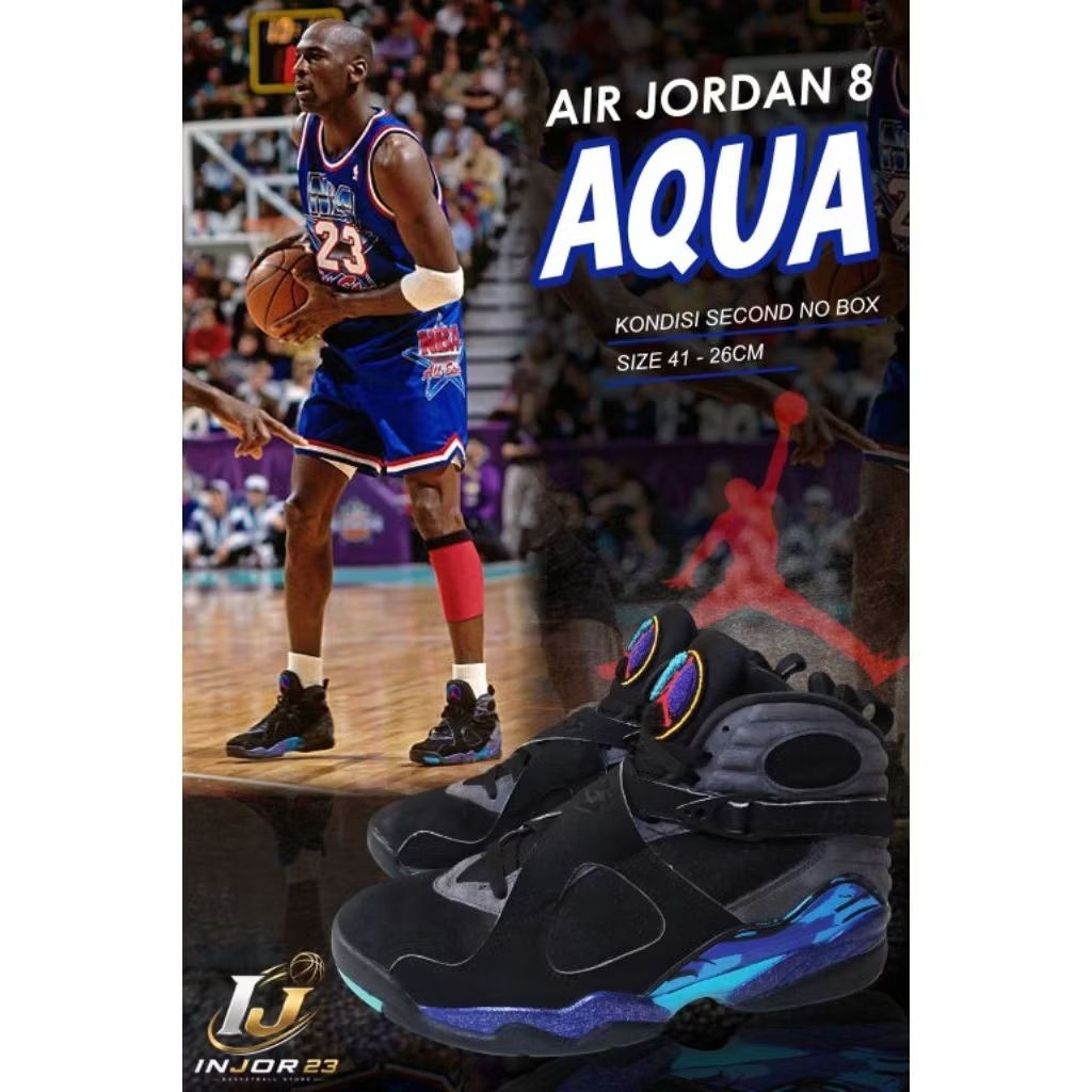 Sepatu Basket Air Jordan 8 Aqua