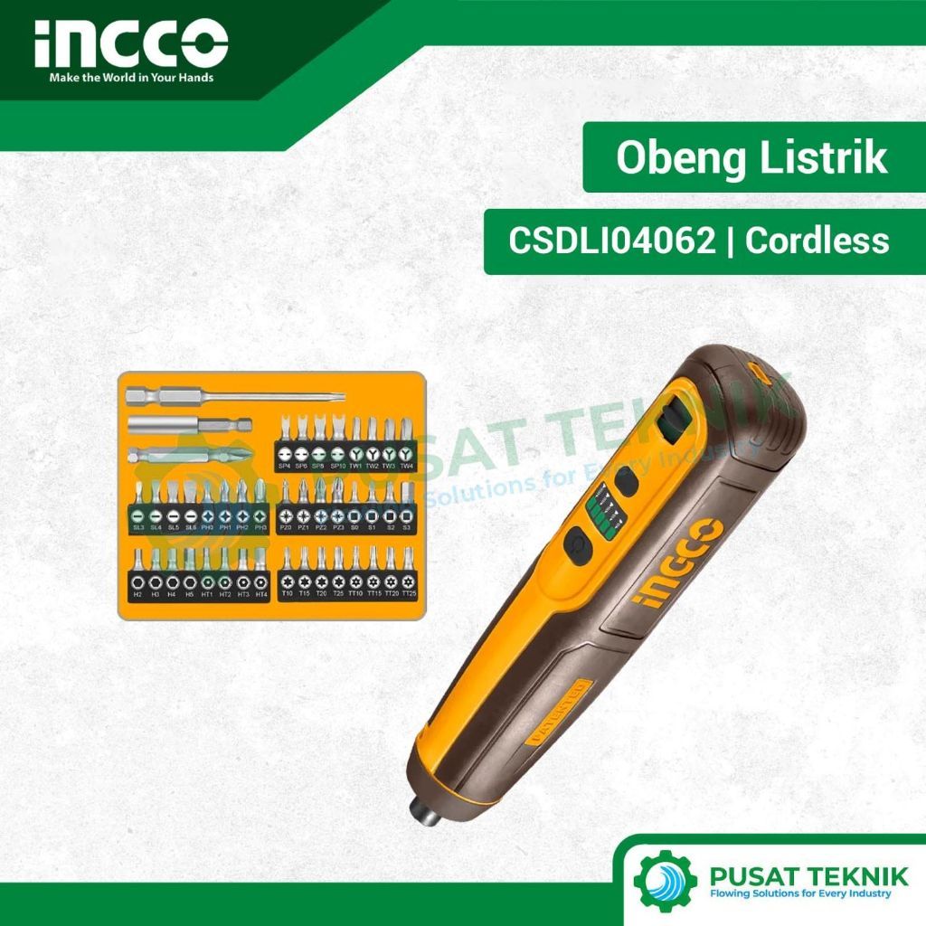 Obeng Listrik Mini INGCO CSDLI04062 Cordless Screwdriver
