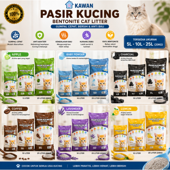 Bentonite cat Litter/Pasir kucing