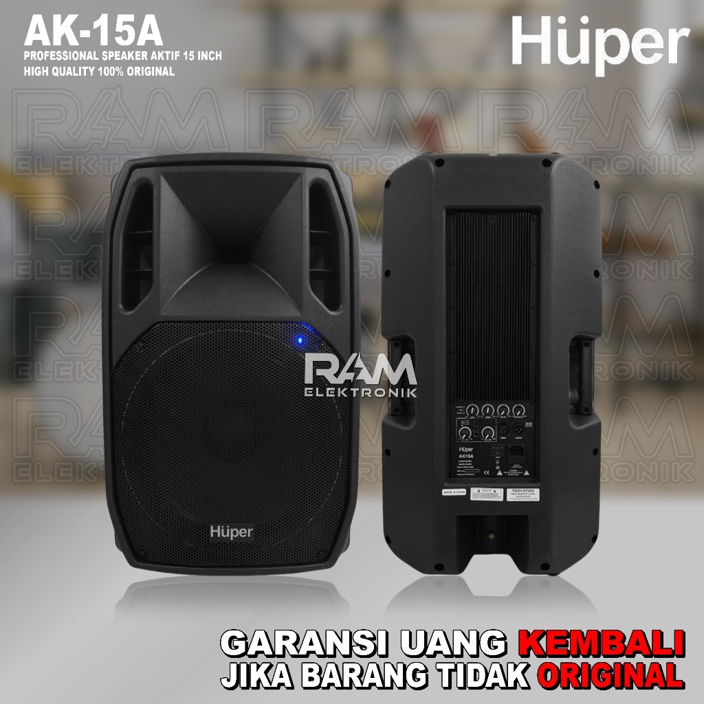 Speaker Aktif 15 Inch HUPER AK15A | AK15 A | AK 15 A Original Harga 1 Pasang
