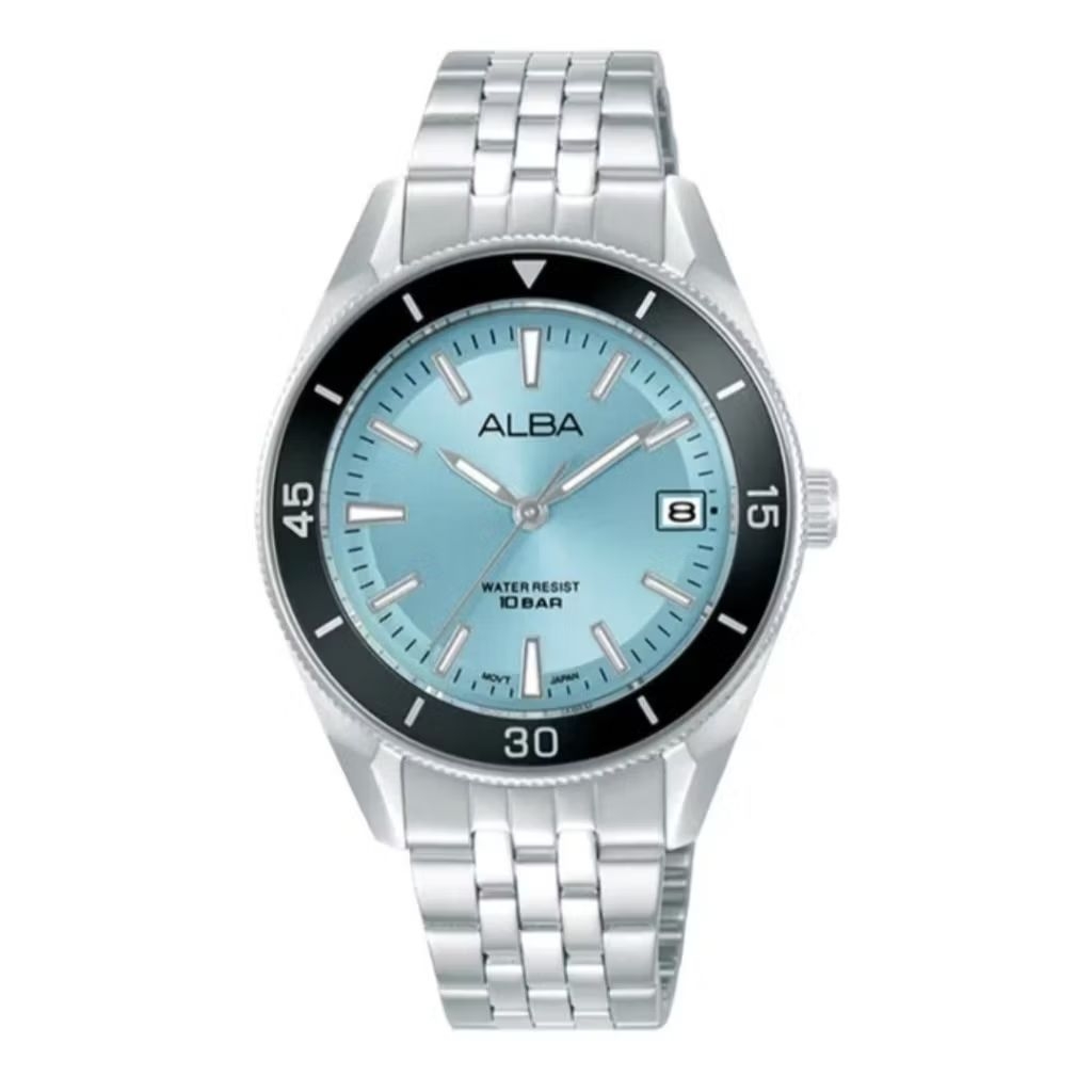 Jam Tangan Wanita Alba Active AG8Q25X1 Quartz Light Blue Dial Stainless Steel AG8Q25