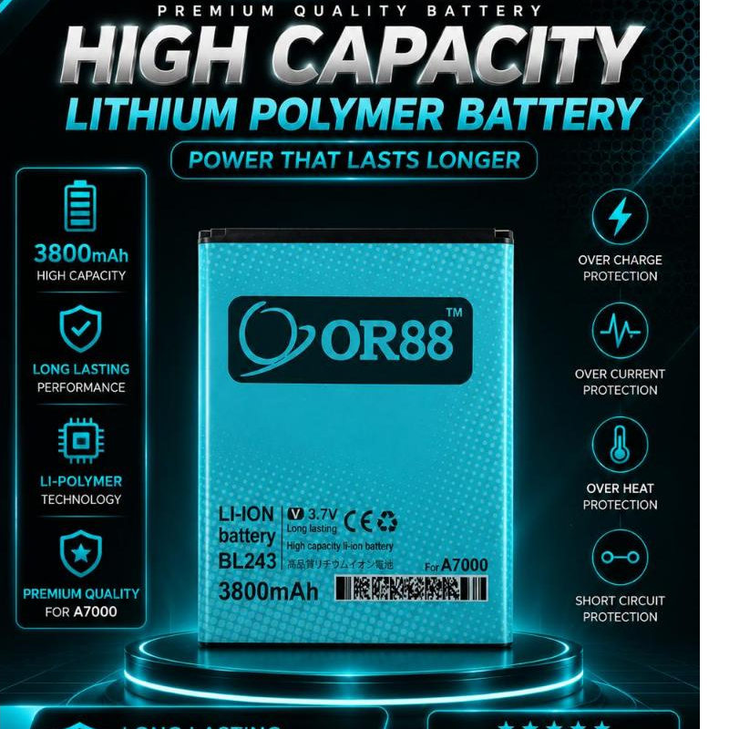 OR88 baterai batre battery Lenovo BL243 double power For A7000 / A7700 / A7700+ / A7700 plus / BL243