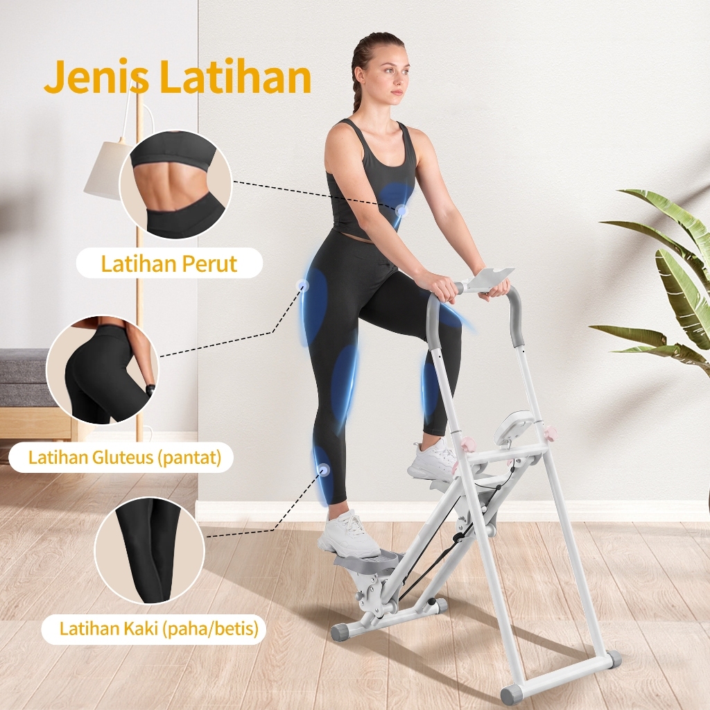 [COD] VeloMax Mesin Tangga Lipat Vertical Climber- Gym Stepper Peralatan Kebugaran Aerobik Ada Timer