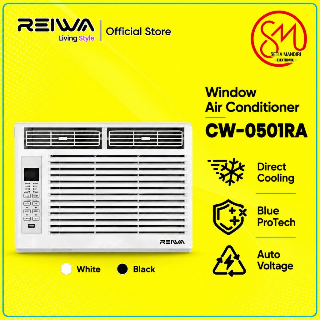 Reiwa CW-0501RA AC Window 1/2 PK Low Watt Putih