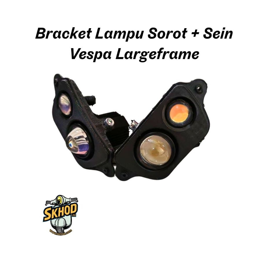 Bracket Lampu Sorot + Sein Vespa SKHOD CUSTOM
