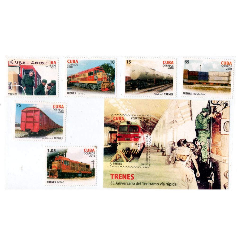 Prangko Tema Kereta Api Train 105 Cuba