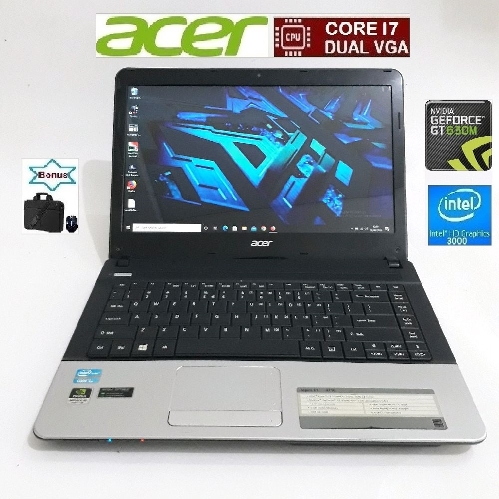 laptop acer core i7 vga ram8gb hardis 500gb generasi 3 bergaransi