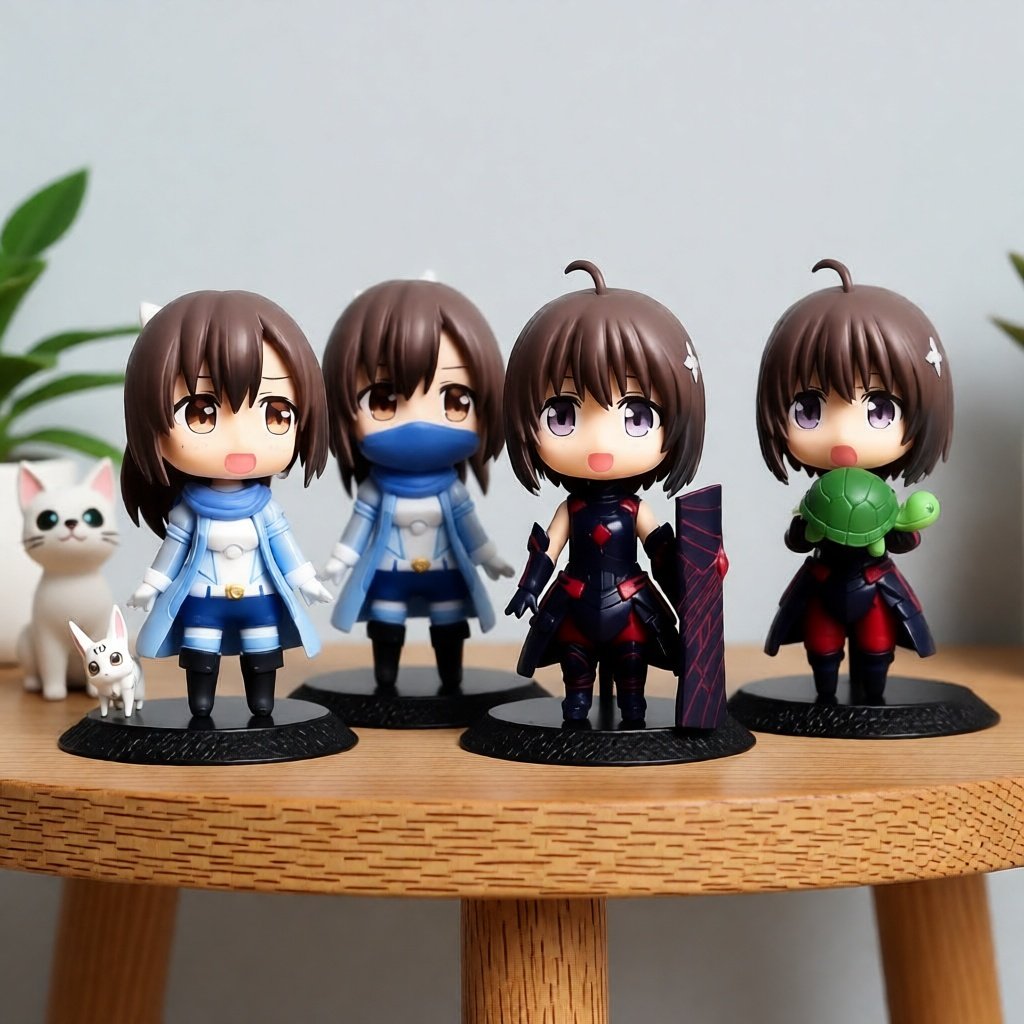 Action Figure Anime Bofuri Maple Sally Set 4pcs
