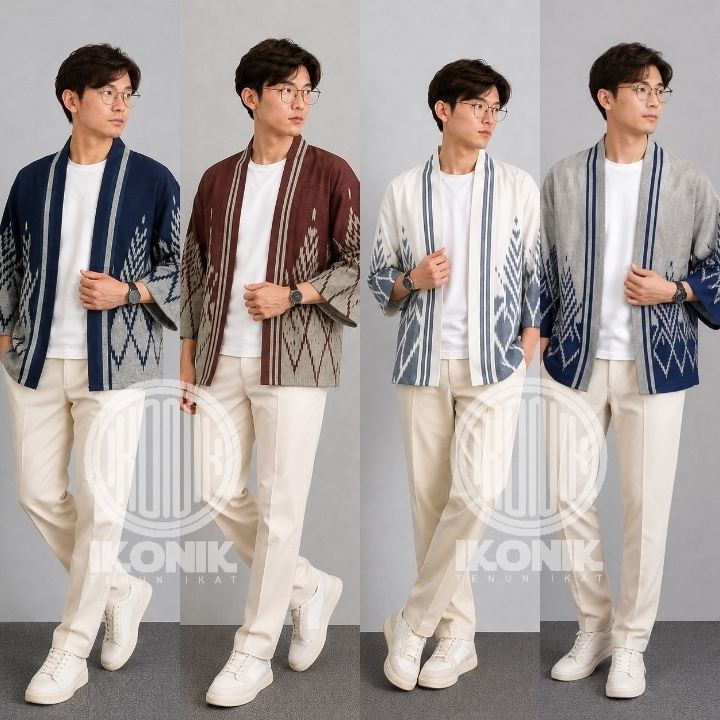 IKONIK BAJU TENUN OUTER PRIA - ATASAN PRIA - BAJU TENUN PRIA - ATASAN FORMAL