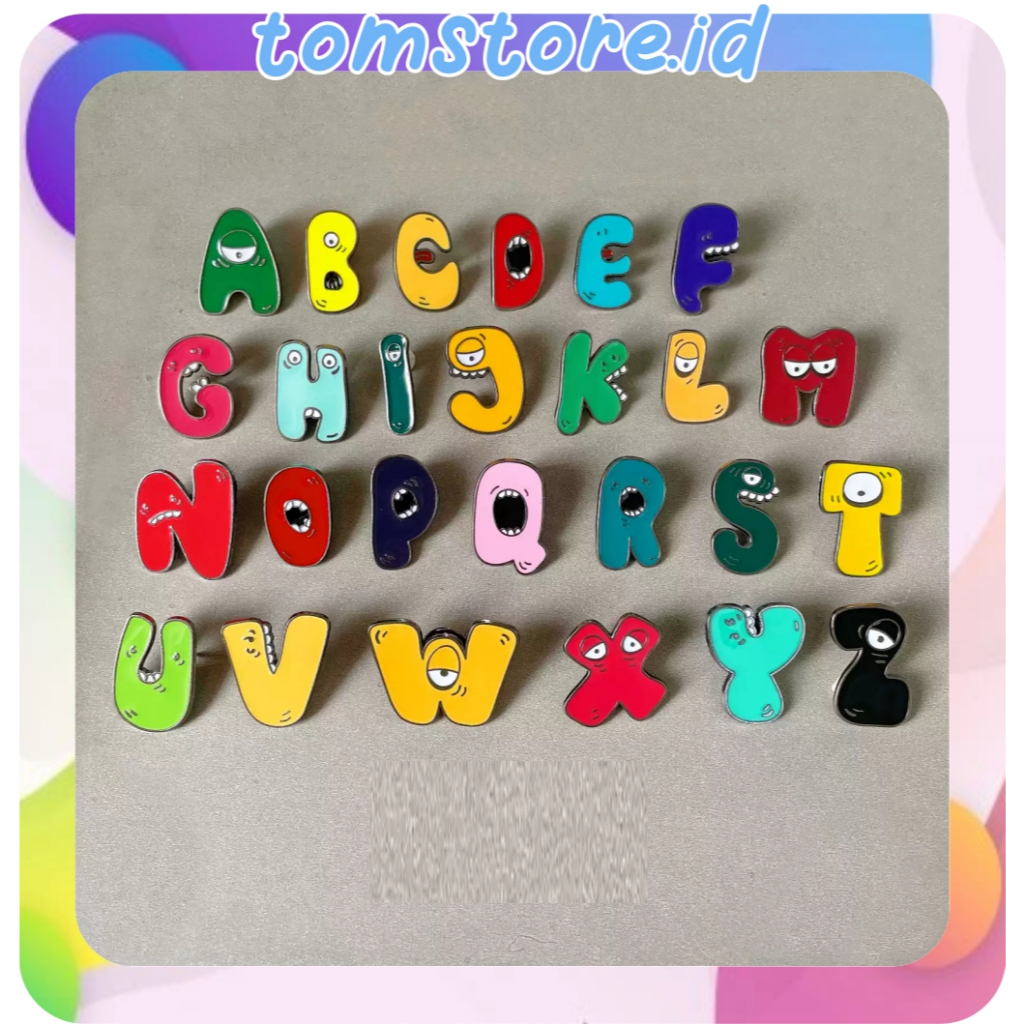 TOMSTORE Peniti bross grade A kualitas bagus Bros dua puluh enam huruf nama pribadi pin nama keluarg