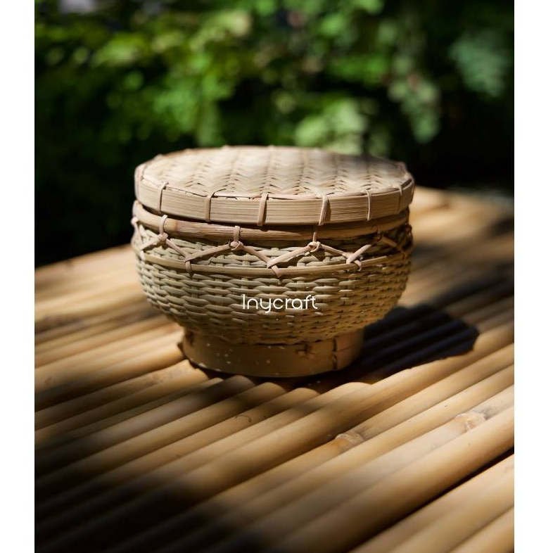 Bakul Bambu Tutup D.14cm/ Bakul bambu mini/ Propsphoto/ Bakul Nasi