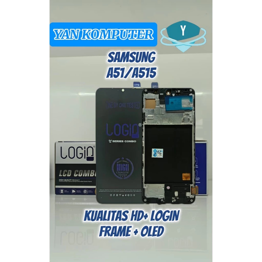 LCD Samsung Galaxy A51 OLED + Frame Merk LOGIN Original Brand - Yan Komputer