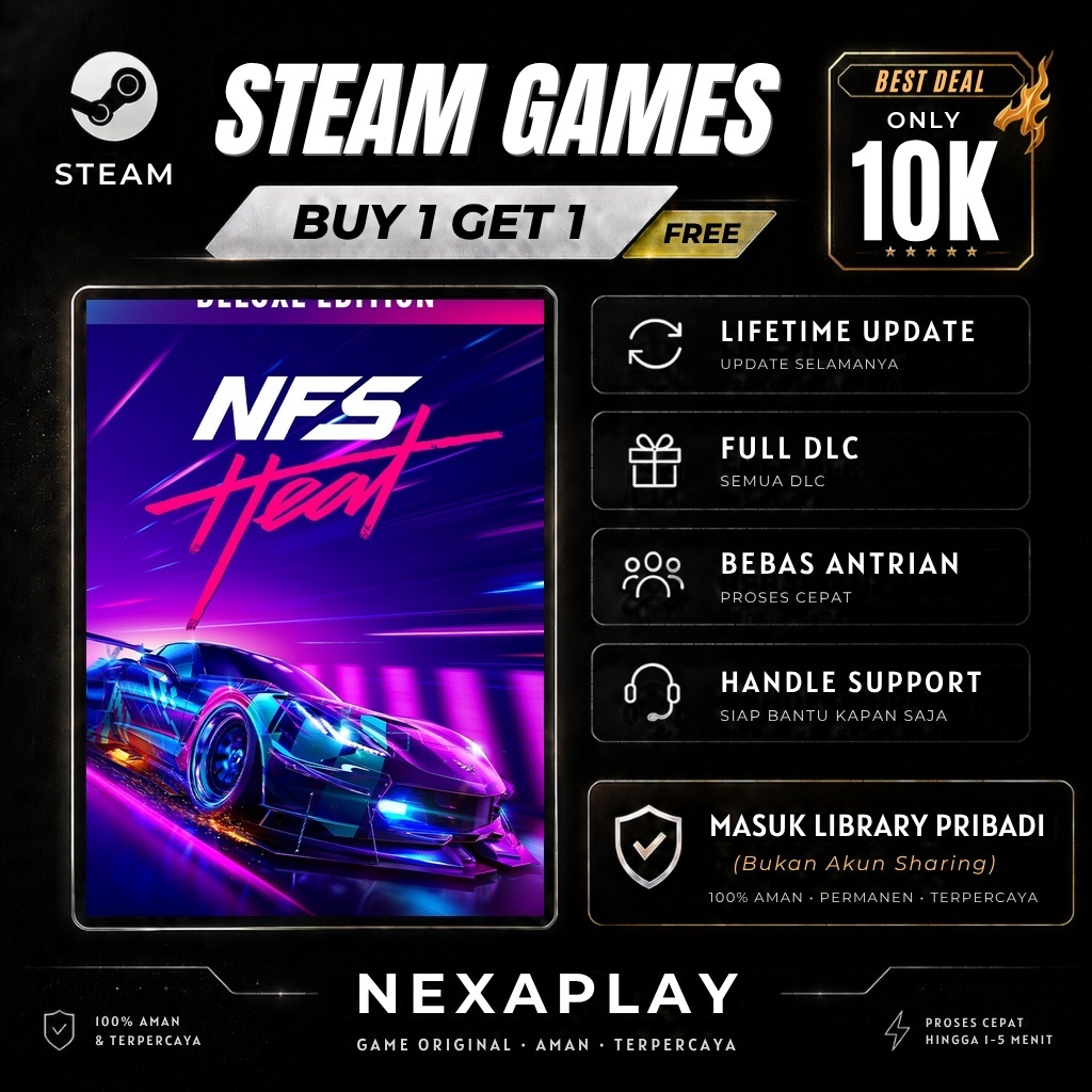 Need for Speed Heat - ORIGINAL STEAM - BELI 1 GRATIS 1 - FULL DLC - GARANSI SELAMANYA