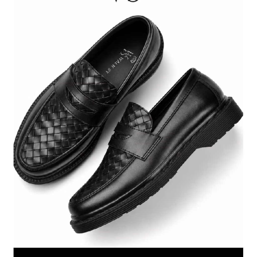 sepatu pria wanita docmart lofers motif anyaman/sepatu unisex lofers dr Martin motif anyaman