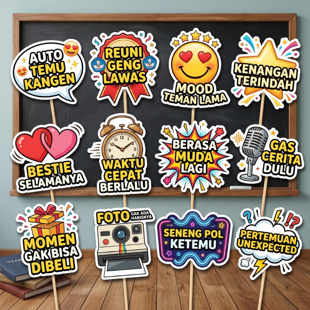Props Photobooth Reuni / Perlengkapan Foto / Dekorasi Foto