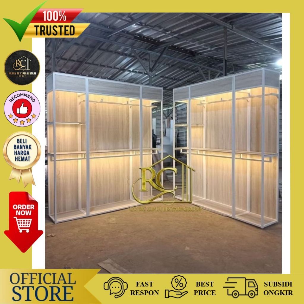 Rak Baju Bagdrop Full Lampu Rak Baju Display Distro