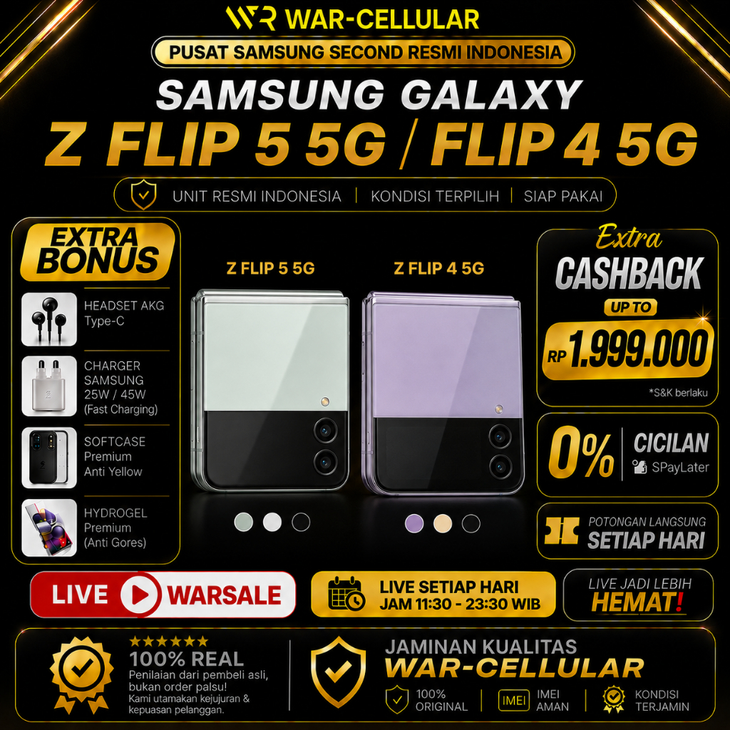 SEIN | SAMSUNG GALAZY Z FLIP 5 5G | 4 5G | 3 5G 512GB 256GB 128GB | SECOND RESMI
