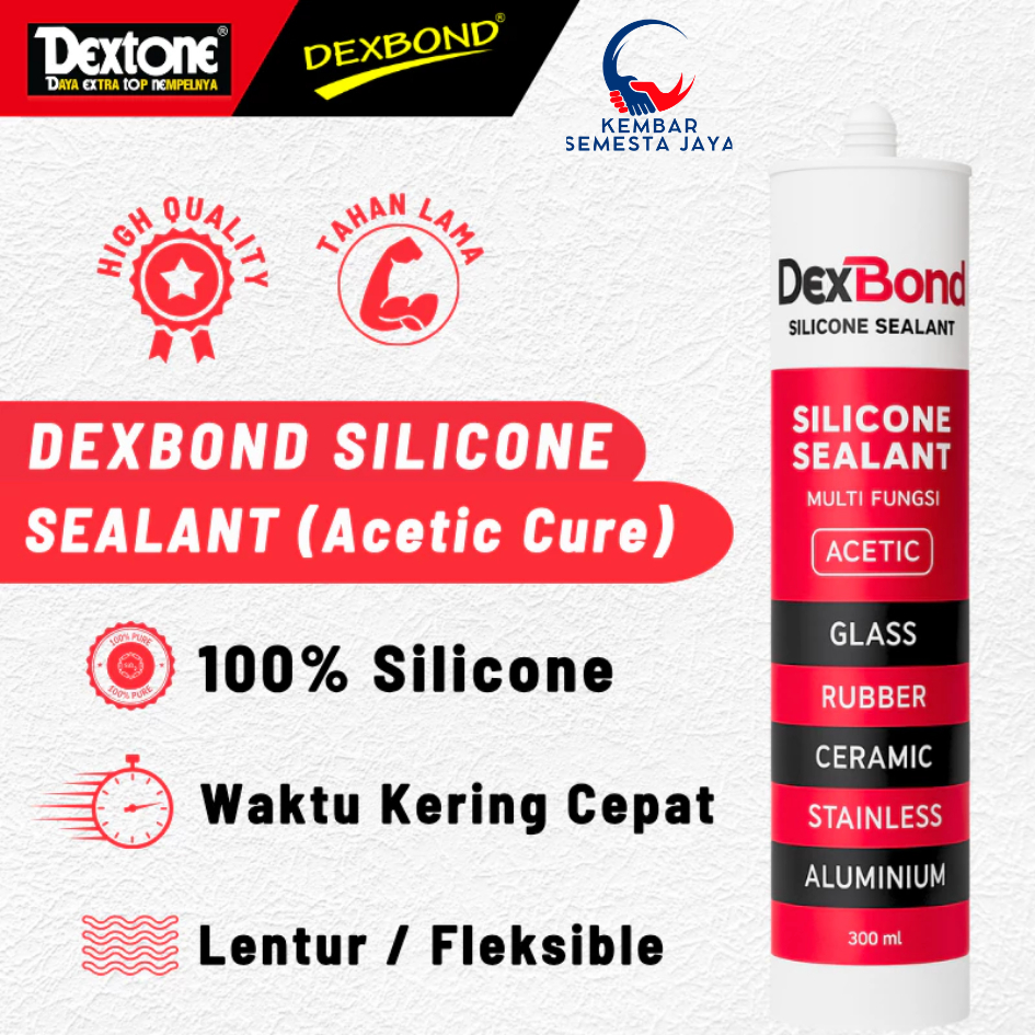 DEXBOND by Dextone Silicone Sealant ASAM 280 ML / 300ml Tabung Lem Silikon Silent Aquarium Kaca Kama