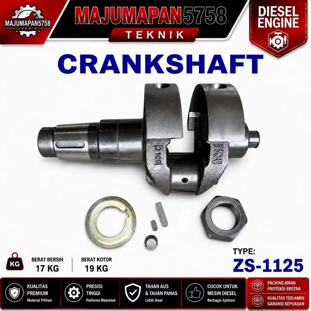 ZS1125 CRANKSHAFT / AS KRUK / KRUK AS DIESEL ZS1125 / ZS1130 / TL1130