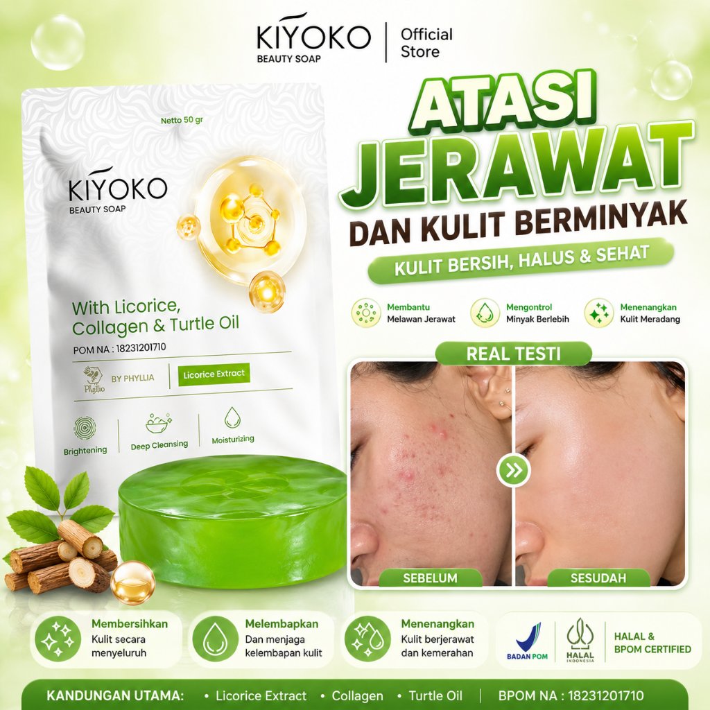 [FLASH SALE] Kiyoko Beauty Soap 100% original sabun pencerah dan memutihkan wajah Brightenig