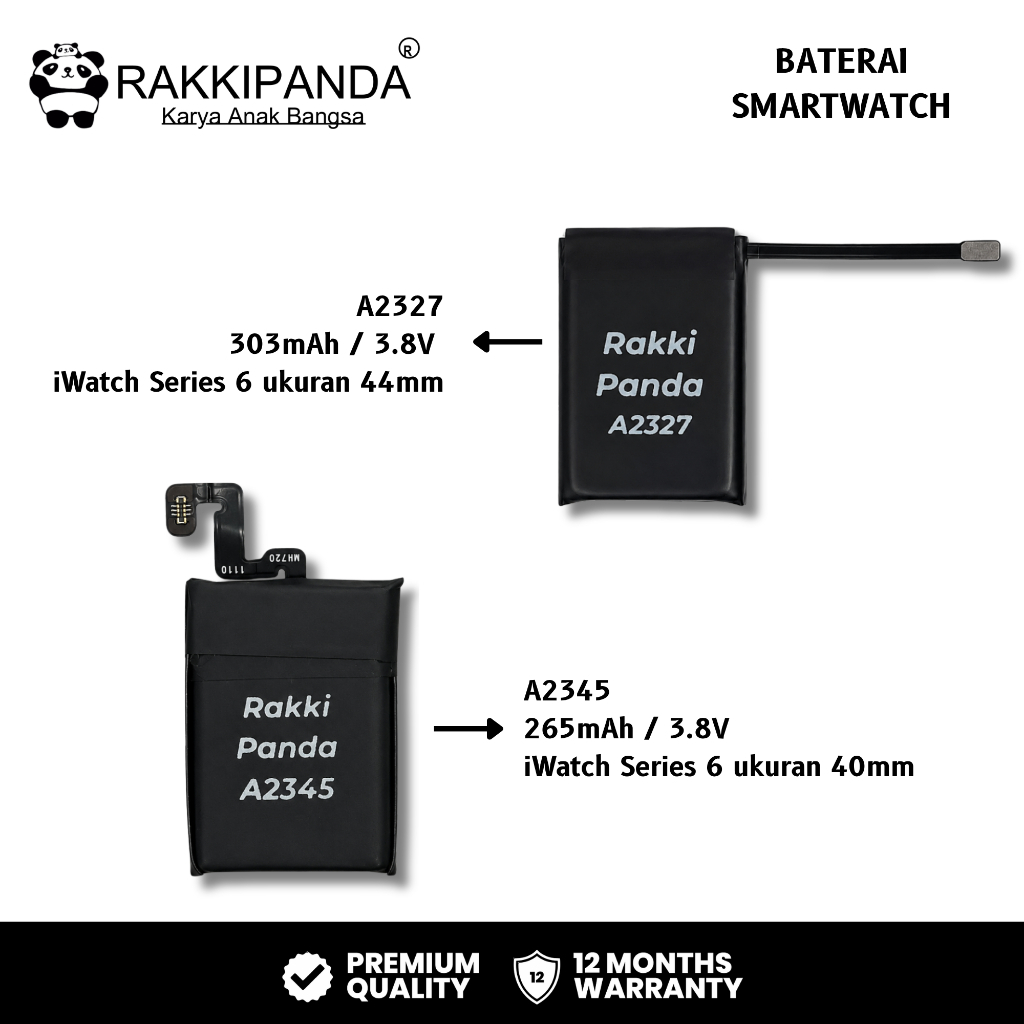 RakkiPanda - Baterai A2327 / A2345 iWatch Series 6 3.8V