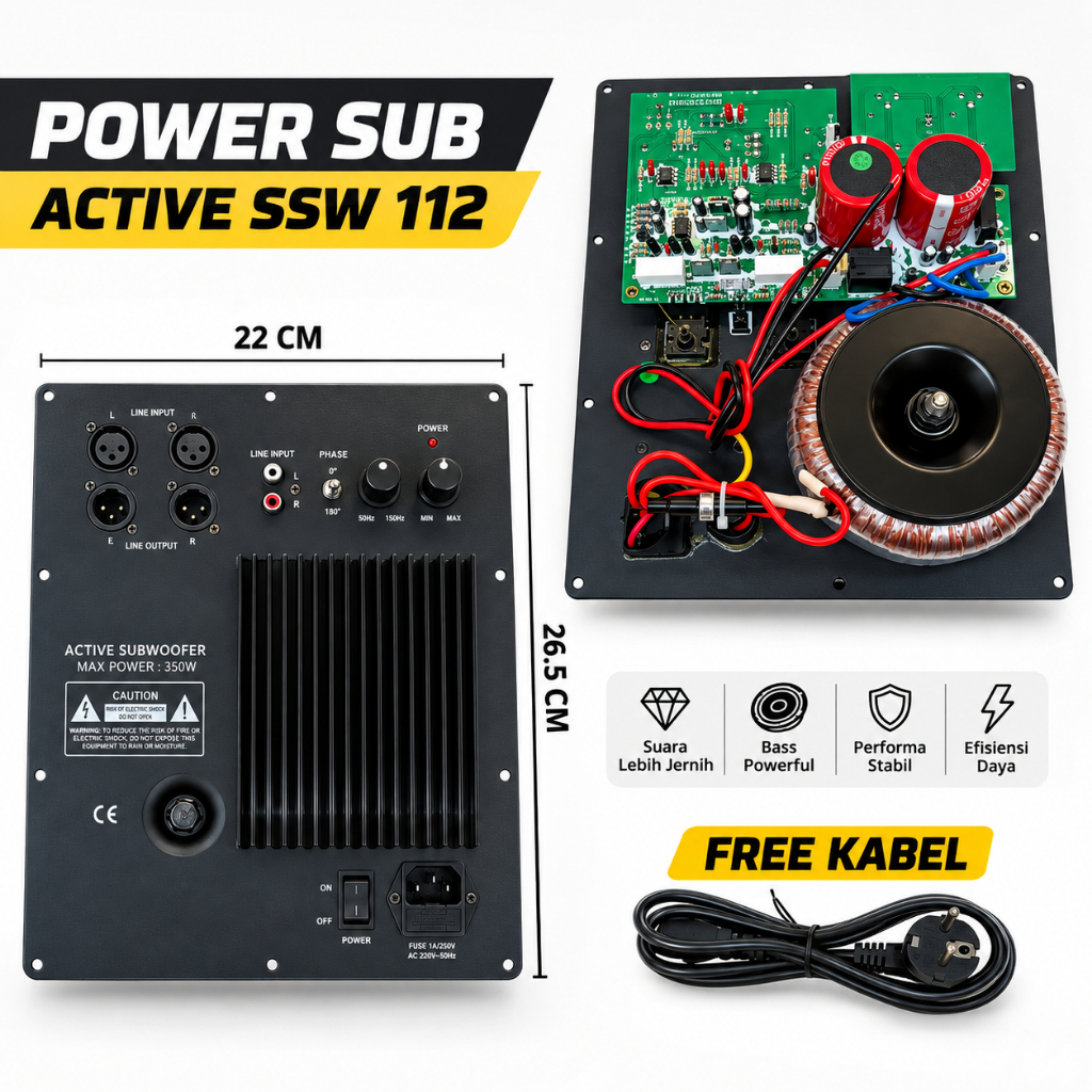 Kit Power / Mesin Subwoofer / Modul Speaker Subwoofer SSW-112