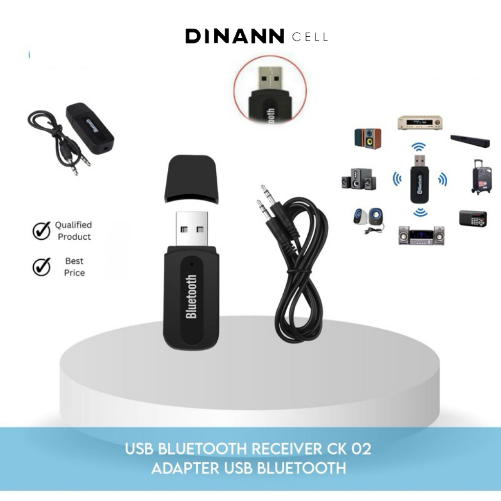 Bluetooth Receiver CK02 + Kabel Jack To Jack Usb CK-02