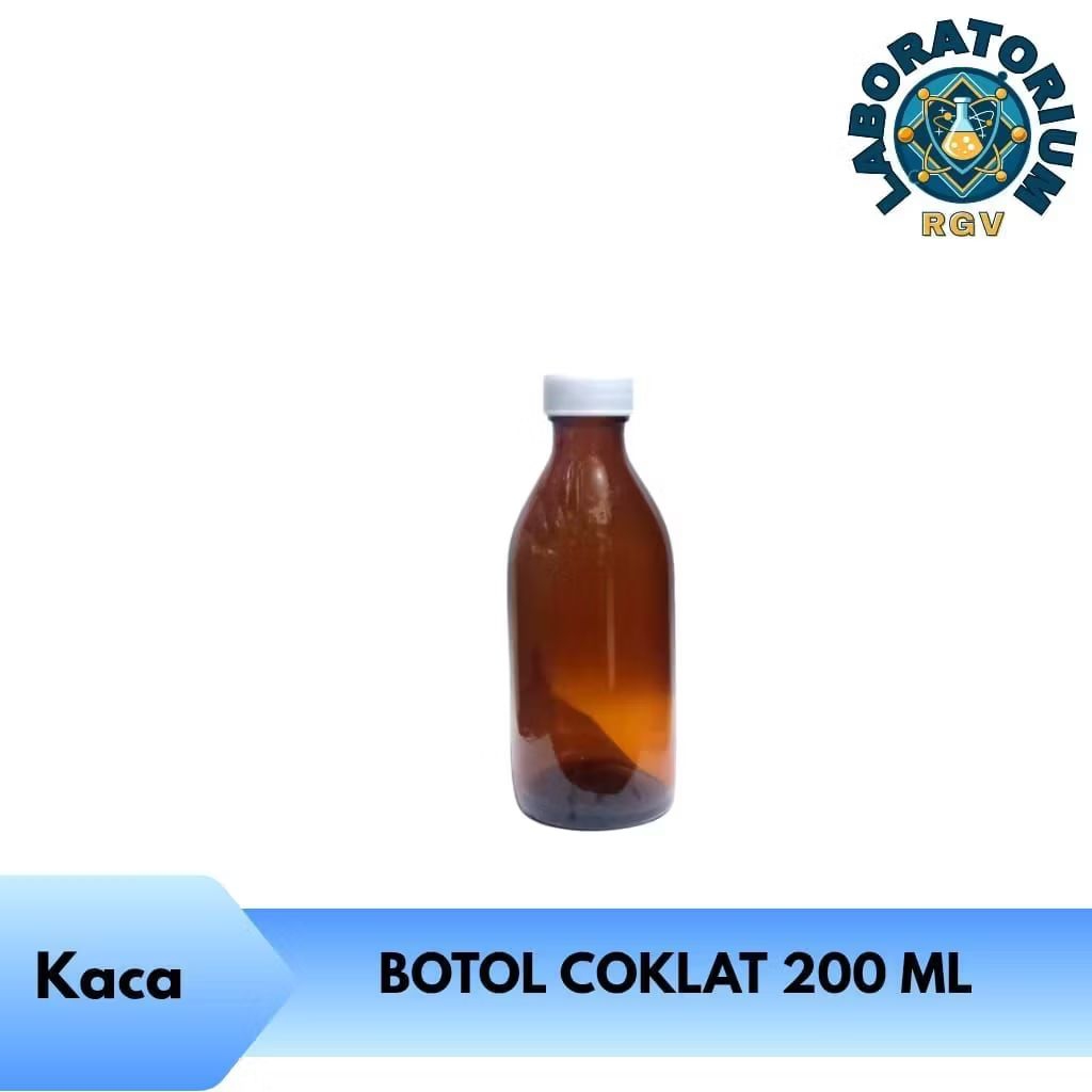 Botol kaca coklat 200ml | Botol 200ml | Botol Amber 200ml-kaca