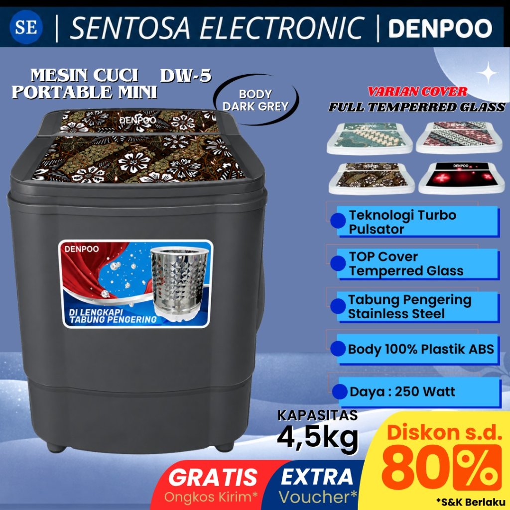 MESIN CUCI MINI DENPOO DW 5 - MESIN CUCI PORTABLE