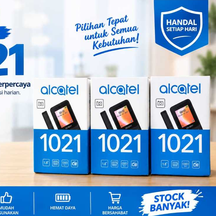 Alcatel 1021 HP Tombol Basic Phone GSM 2G Telepon SMS HP Jadul