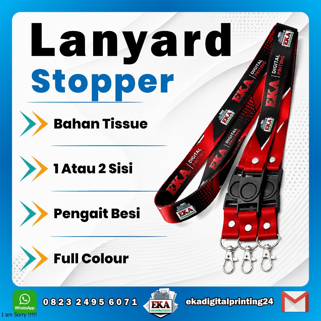 Custom Lanyard Stopper 1 Sisi Atau 2 Sisi