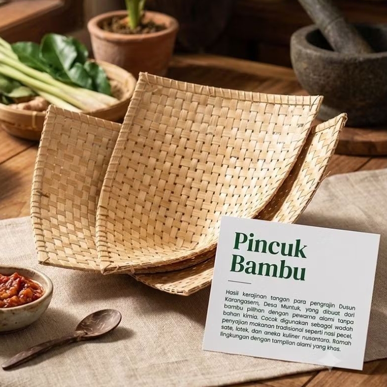 Pincuk Bambu Anyaman / Pincuk Pecel Anyaman Bambu