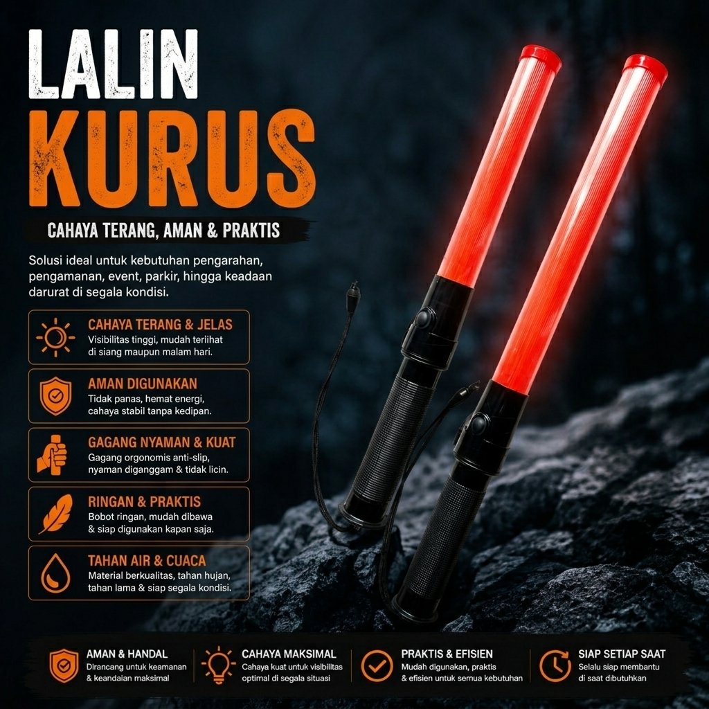 Lampu Lalu lintas Parkir/Lalu Lintas Security/Senter Lalin/Lalin  Parkir/ Senter Lalu Lintas Pakai B