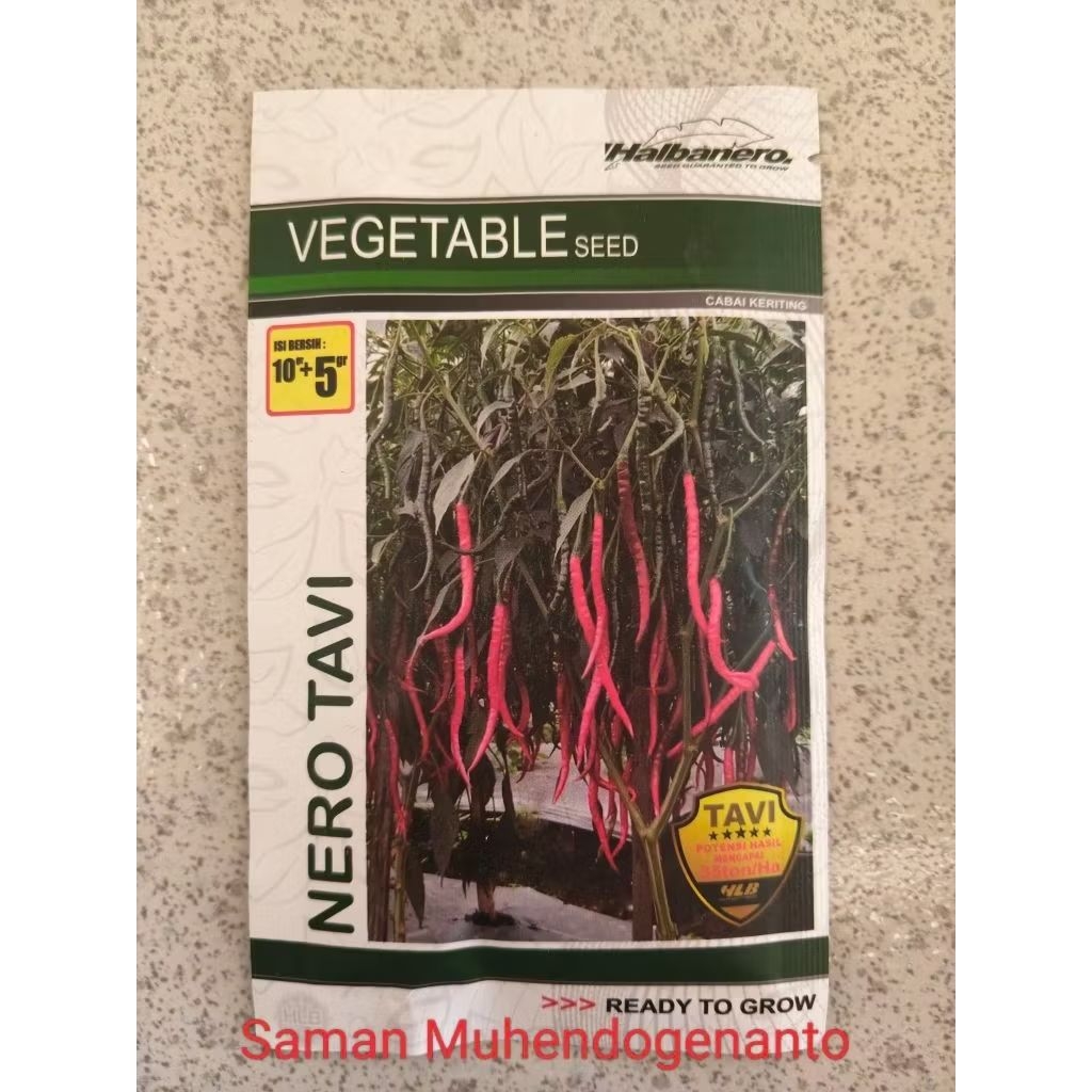 Benih Cabe Merah Keriting NERO TAVI 15 gram Halbanero - Bibit Cabai Merah Keriting NERO TAVI