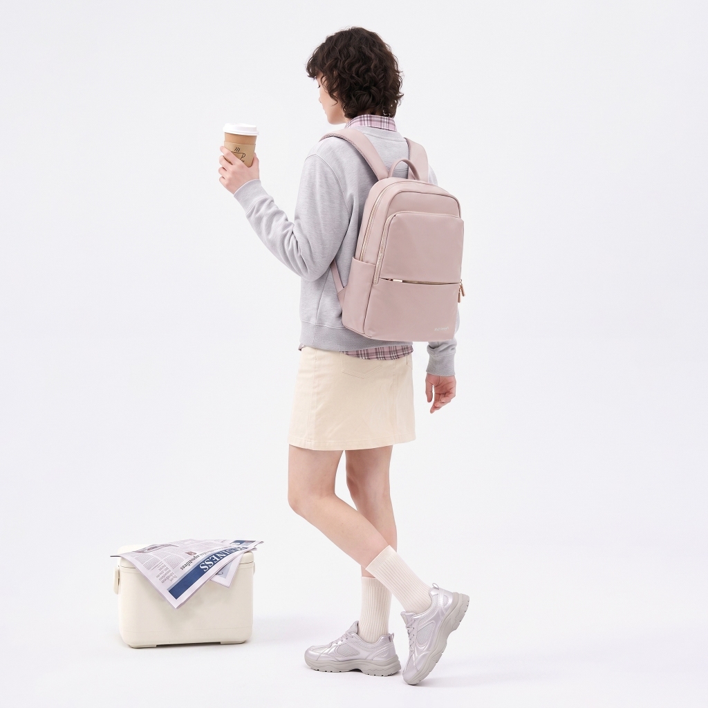 PROMO Full Design Kinsley Tas Ransel Wanita Anti Air Laptop 14 Inci Backpack