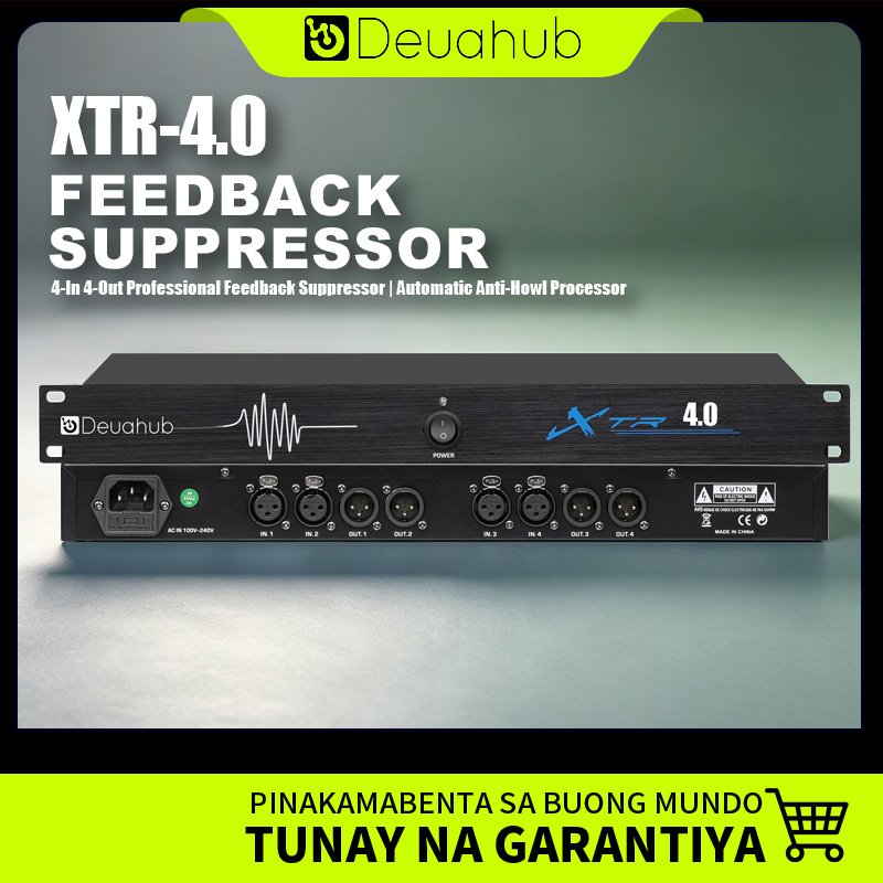 Deuahub XTR 4.0 Anti Feedback Eliminator Feedback Destroyer Echo Canceller Smart Detection 4CH Noise