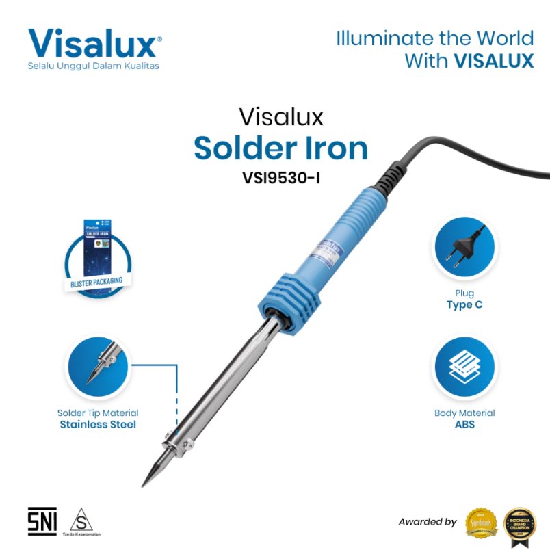 Visalux Solder Iron Stainless Steel 30W / Visalux Solder Listrik Pemanas Timah 30 Watt
