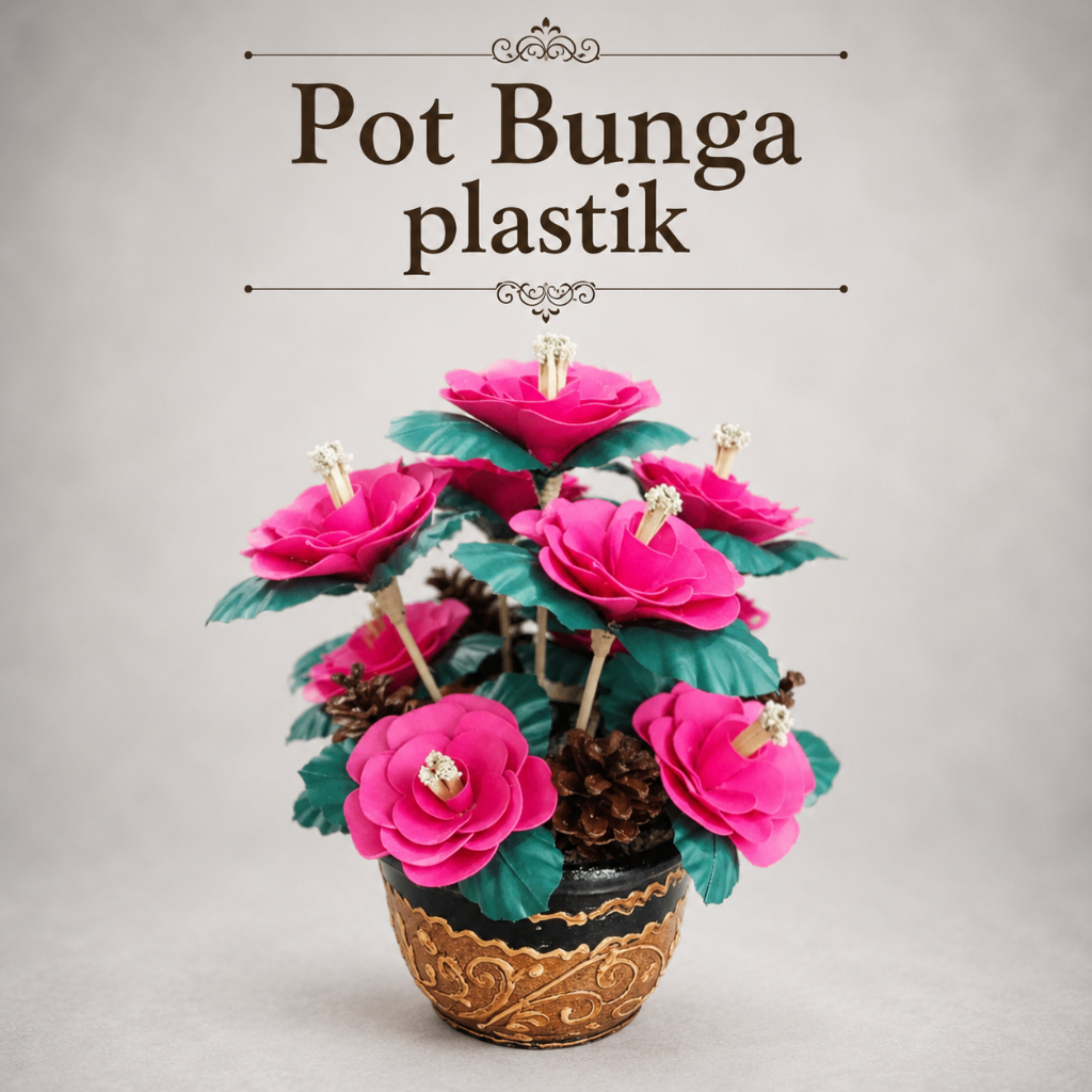 Pot bunga plastik - gerabah pot + bunga - gerabah bunga