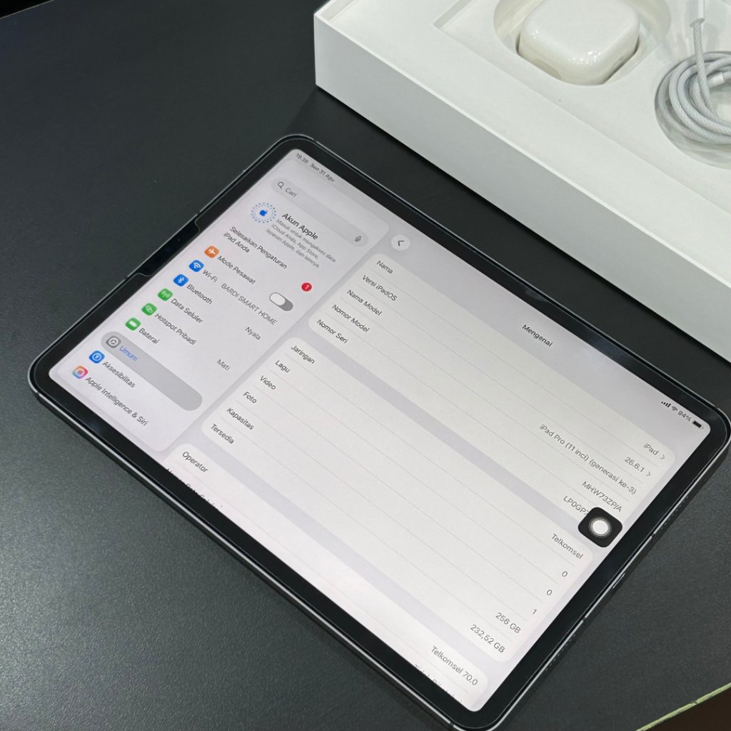 iPad Pro 11inch Gen 3 (M1) 256GB Wifi Cell - Second / Fullset